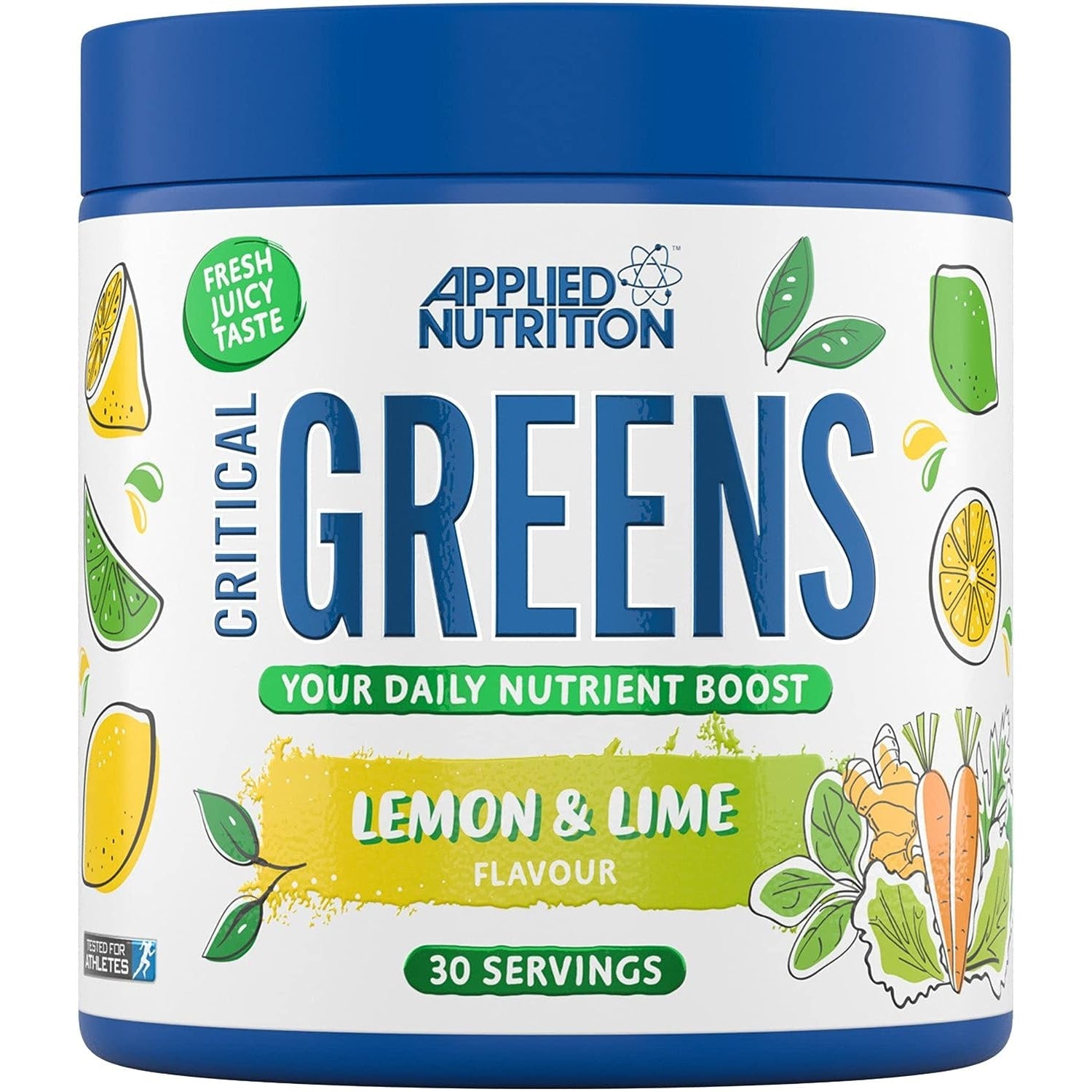 Applied Nutrition Critical Greens Powder with 17 Vital Superfood Nutrients Natural Super Greens Vegan 250g 50 Servings Lemon & Lime Flavour