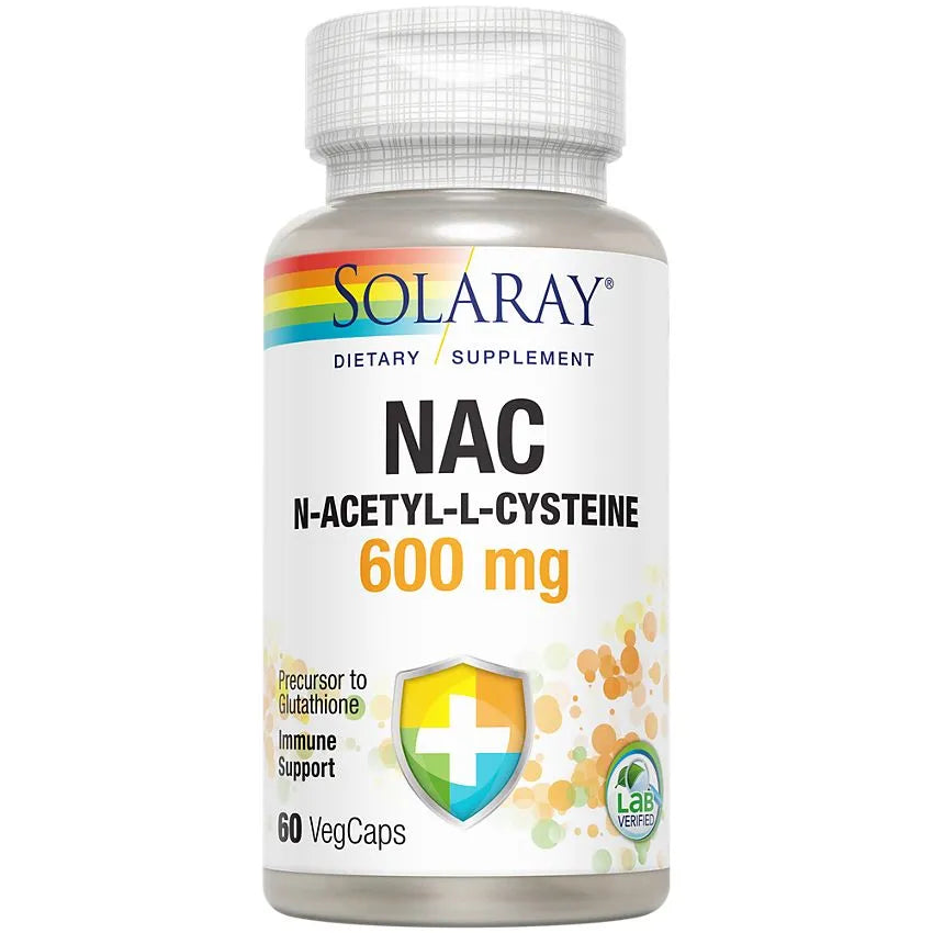 Solaray NAC N-Acetyl-L-Cysteine 600 MG Immune Support 60 Veg Capsules   Healthland Co.