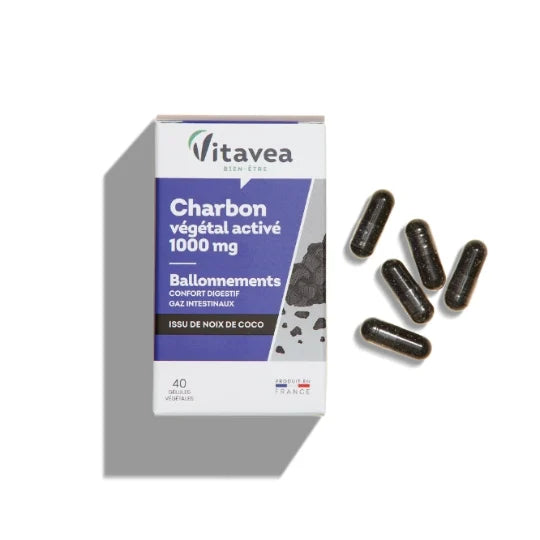 Vitavea Vegetable Activated Charcoal 1000 mg 40 Capsules