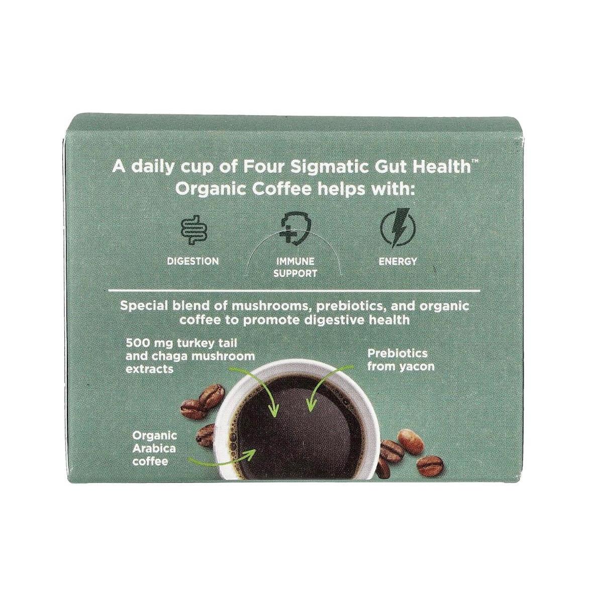 Four Sigmatic Gut Health Organic Coffee With Turkey Tail & Chaga  Mushrooms 10 Packets
