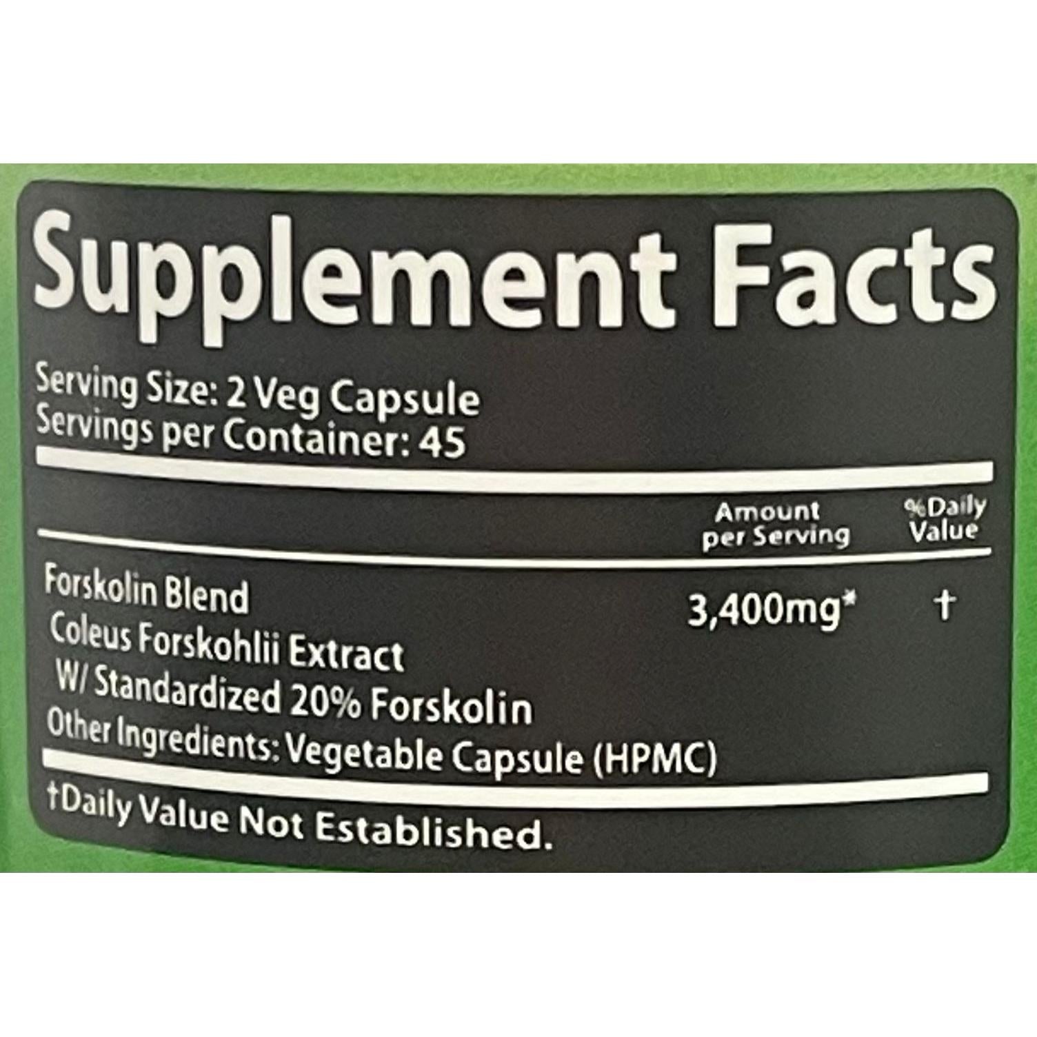 Forskolin Plus Extract 3400 MG 90 Capsule