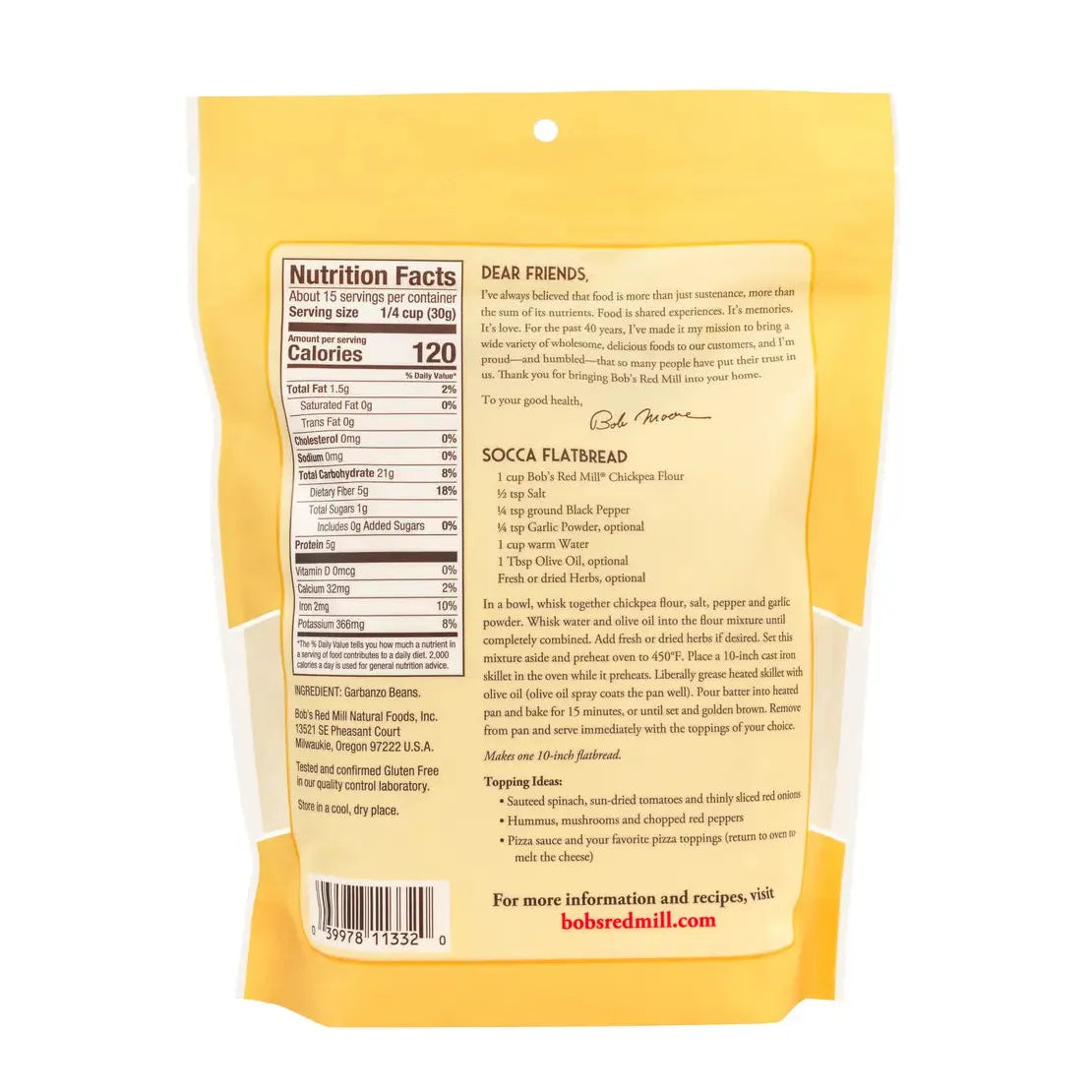 Bob's Red Mill Stone Ground Chickpea Flour 454g