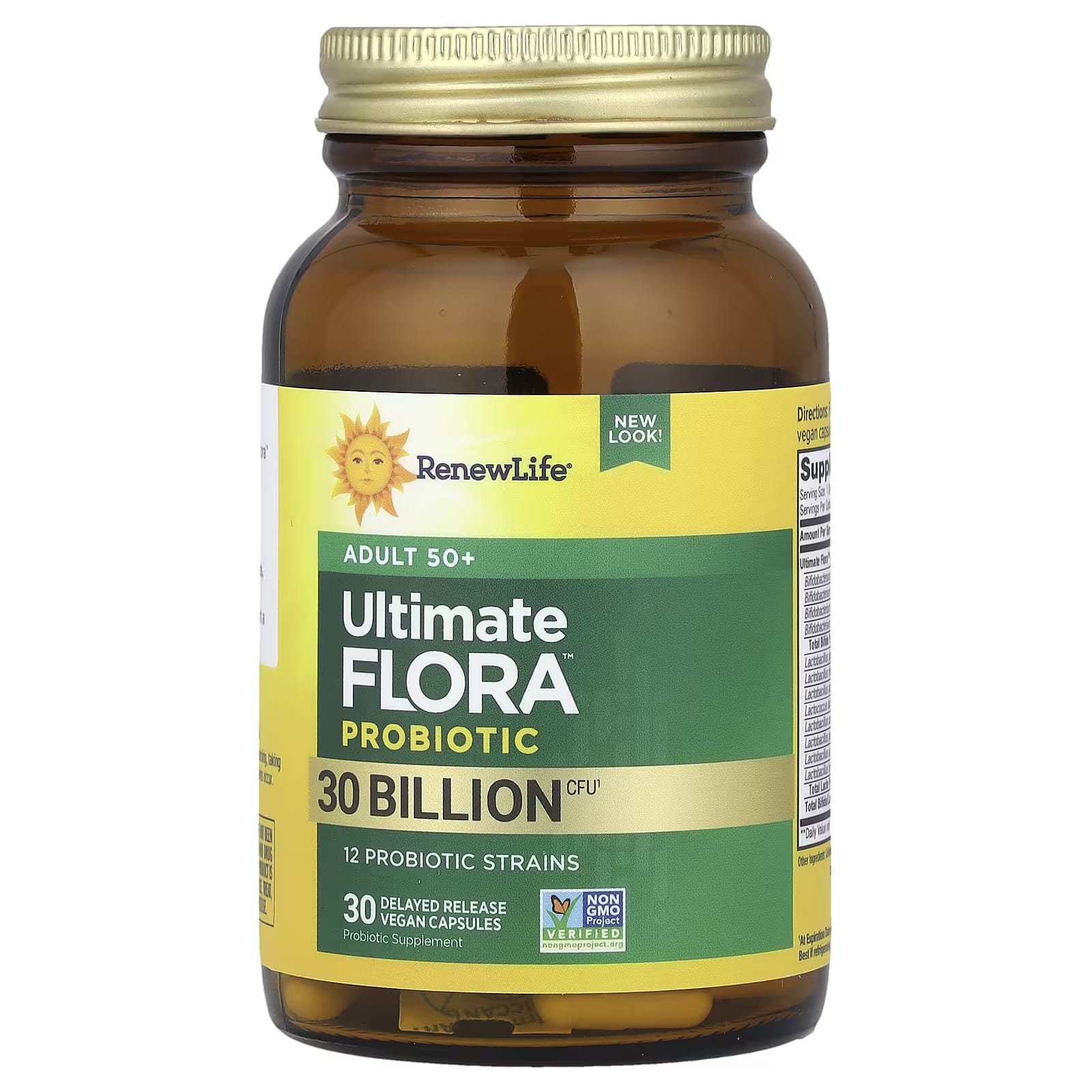 Renew Life Probiotics Adult 50+ Gut Health 30 billion 30 Vegetarian Capsules