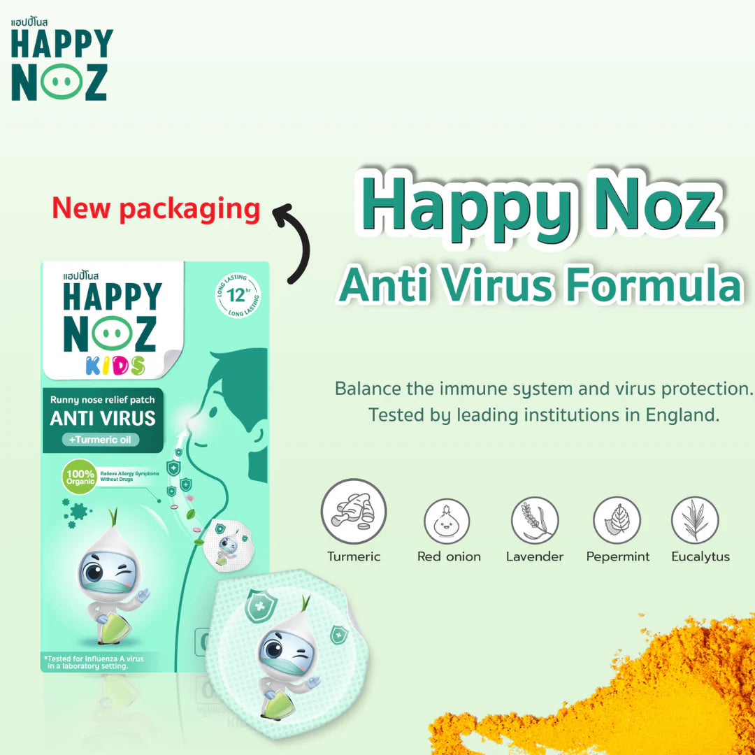 Happy Noz Onion Sticker - Green Formula Anti Virus 6 pcs
