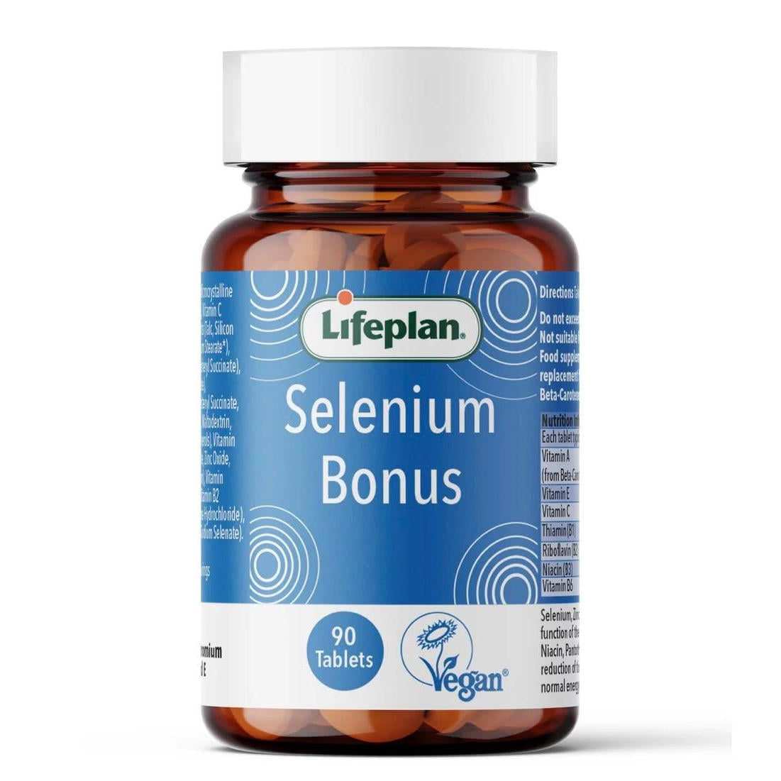 لايف بلان السيلينيوم الإضافي لدعم مضادات الأكسدة مع فيتامينات أ، ج، هـ 90 قرص نباتي