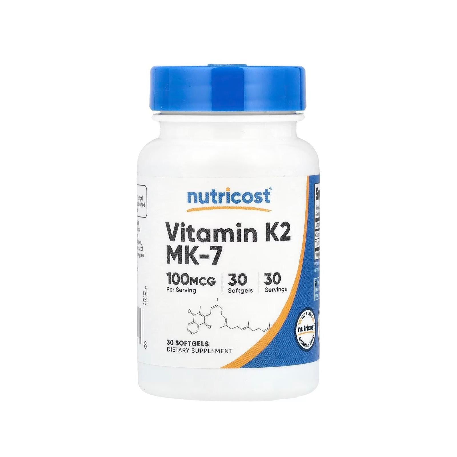 Nutricost Vitamin K2 MK-7 100 mcg 30 Softgels