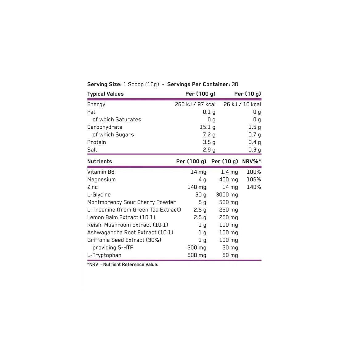 أبلايد نيوتريشن دعم النوم والاسترخاء والتعافي مع المغنيسيوم والجلايسين و5-هيدروكسيتريبتوفان والمواد المتكيّفة - بمكهة التوت 300 غرام