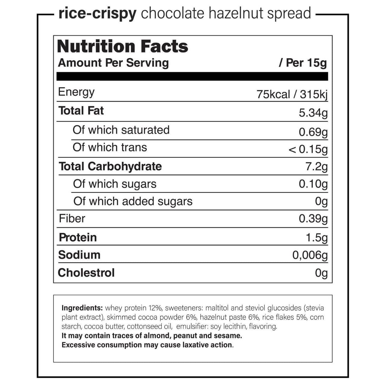 Go Zero Hazelnut Spread Rice Crispy Chocolate Keto Friendly Diabetic Friendly Gluten-Free Vegan & Halal 227g