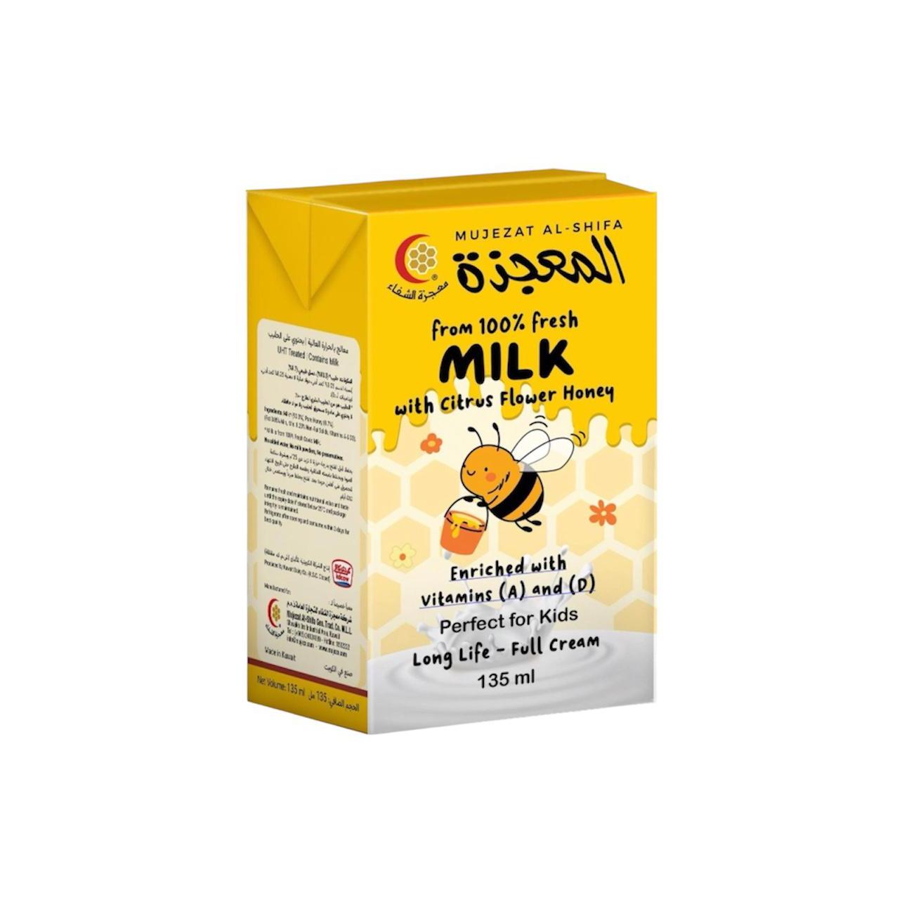 Mujezat Alshifa Milk with Honey Enriched with Vitamins A and D 135ml