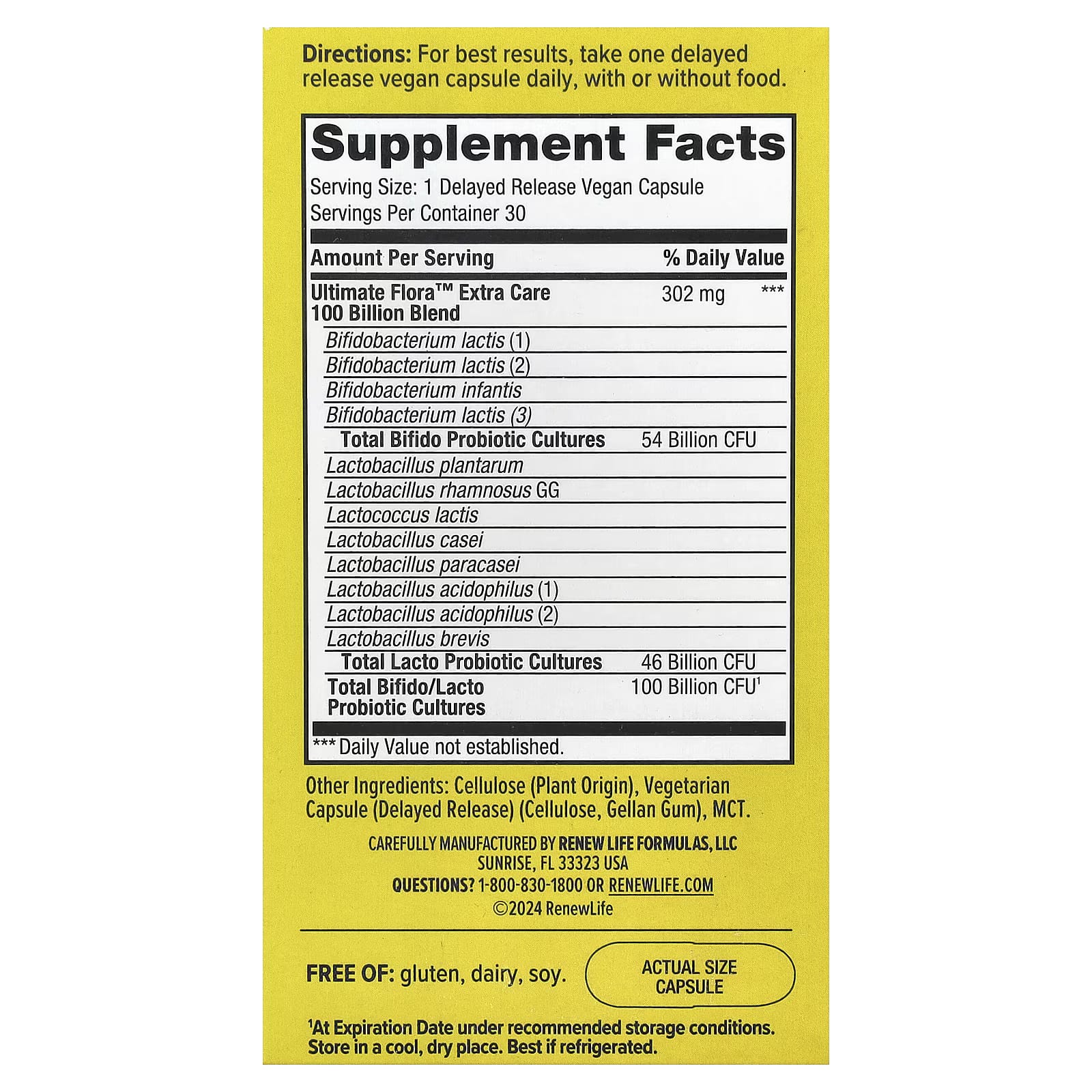 رينيولايف بروبيوتيك الشاملة 100 مليار 30 كبسولة نباتية