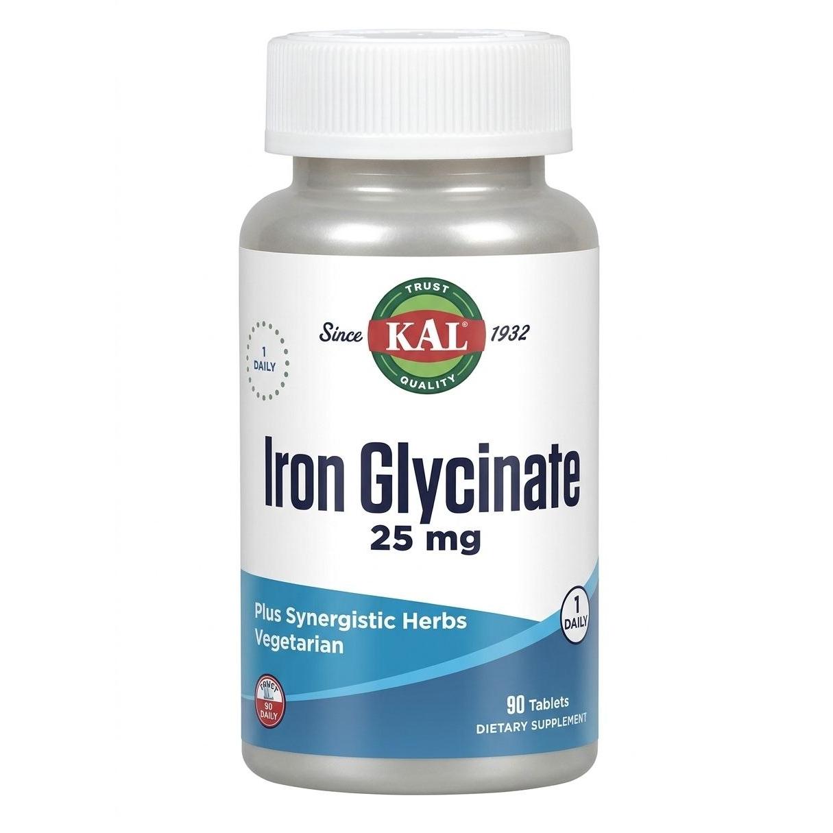KAL Iron Glycinate 25 mg 90 Tablets