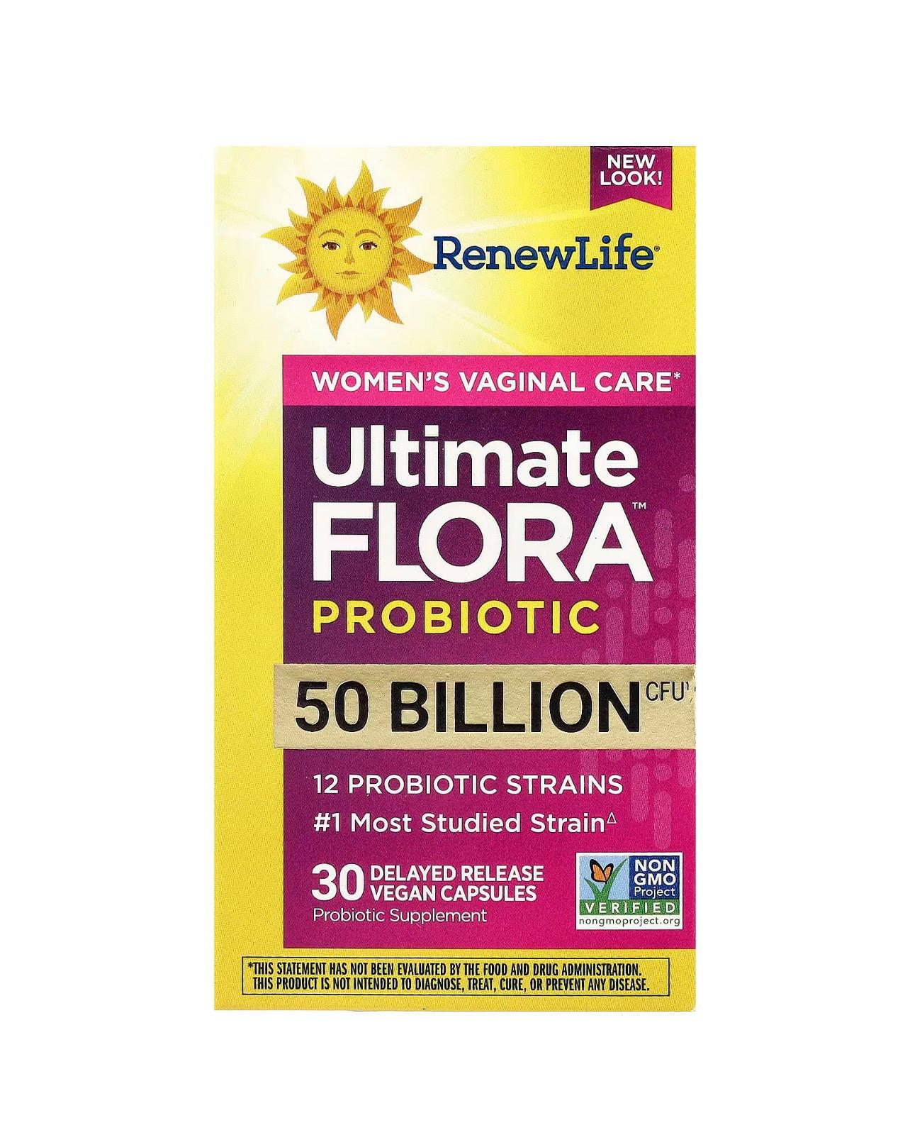 Renew Life Women's Care Probiotic Capsules, 50 Billion 30 Capsules
