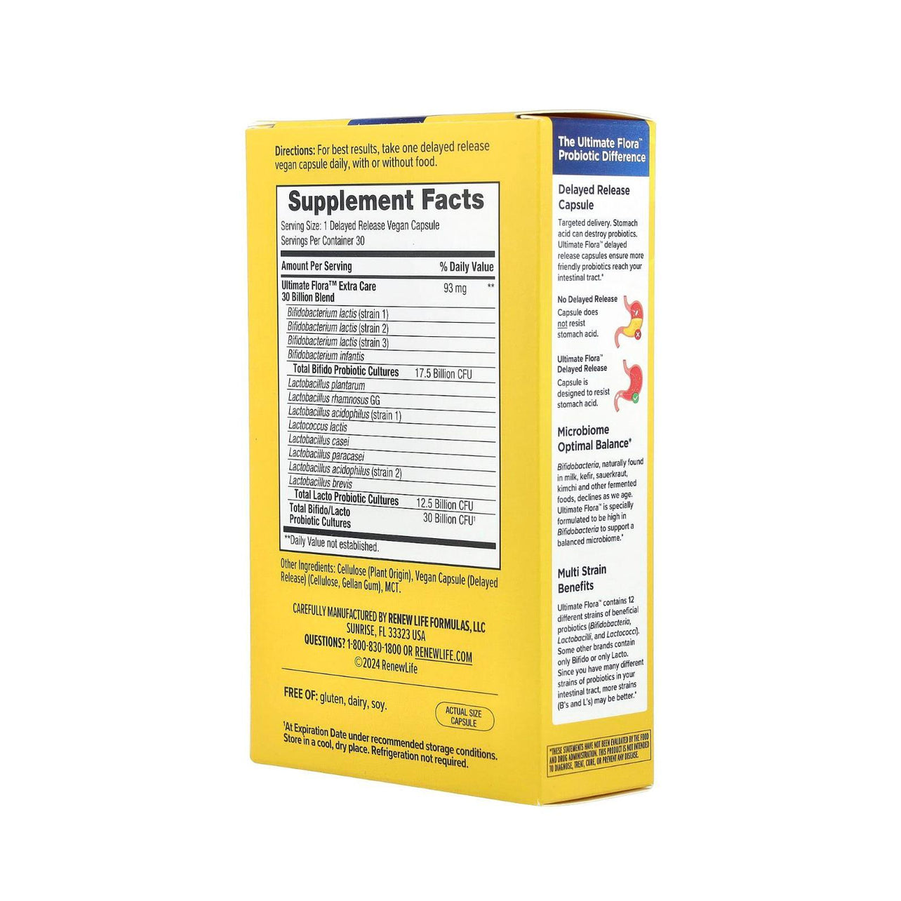 Renew Life Ultimate Flora Probiotic Extra Care 30 Billion CFU 30 Go Back CAP