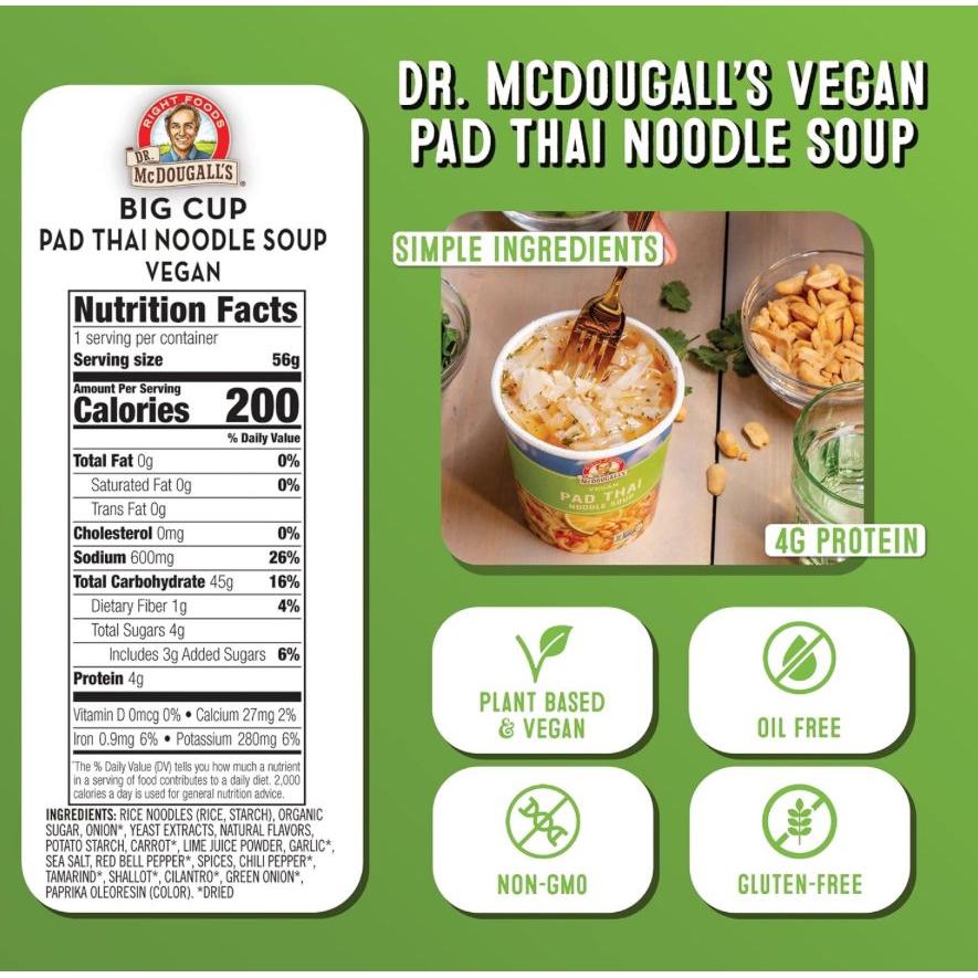 Dr. McDougall's Pad Thai Noodle Big Soup Cup 56g