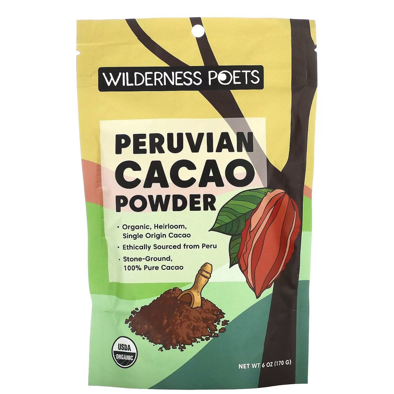 مسحوق الكاكاو العضوي غير محلى 170 جم