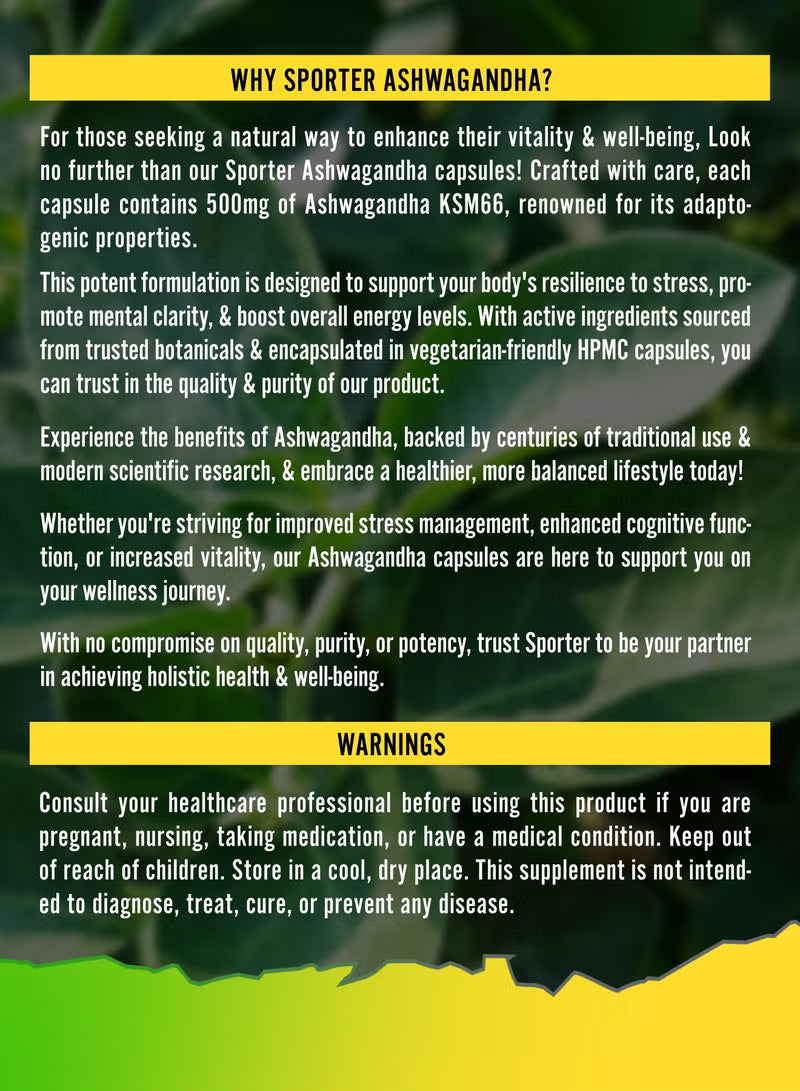 Sporter Ashwagandha 1000mg 60 VEGAN CAPS