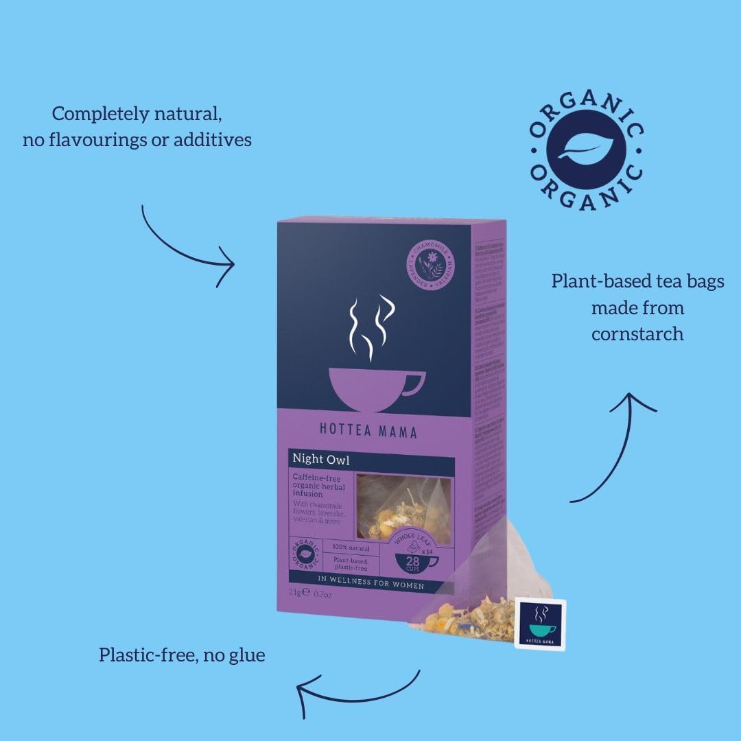 هوت تيا ماما شاي دعم النوم ليلاً 21 جرام 14 كيس نباتي قابل لتحلل