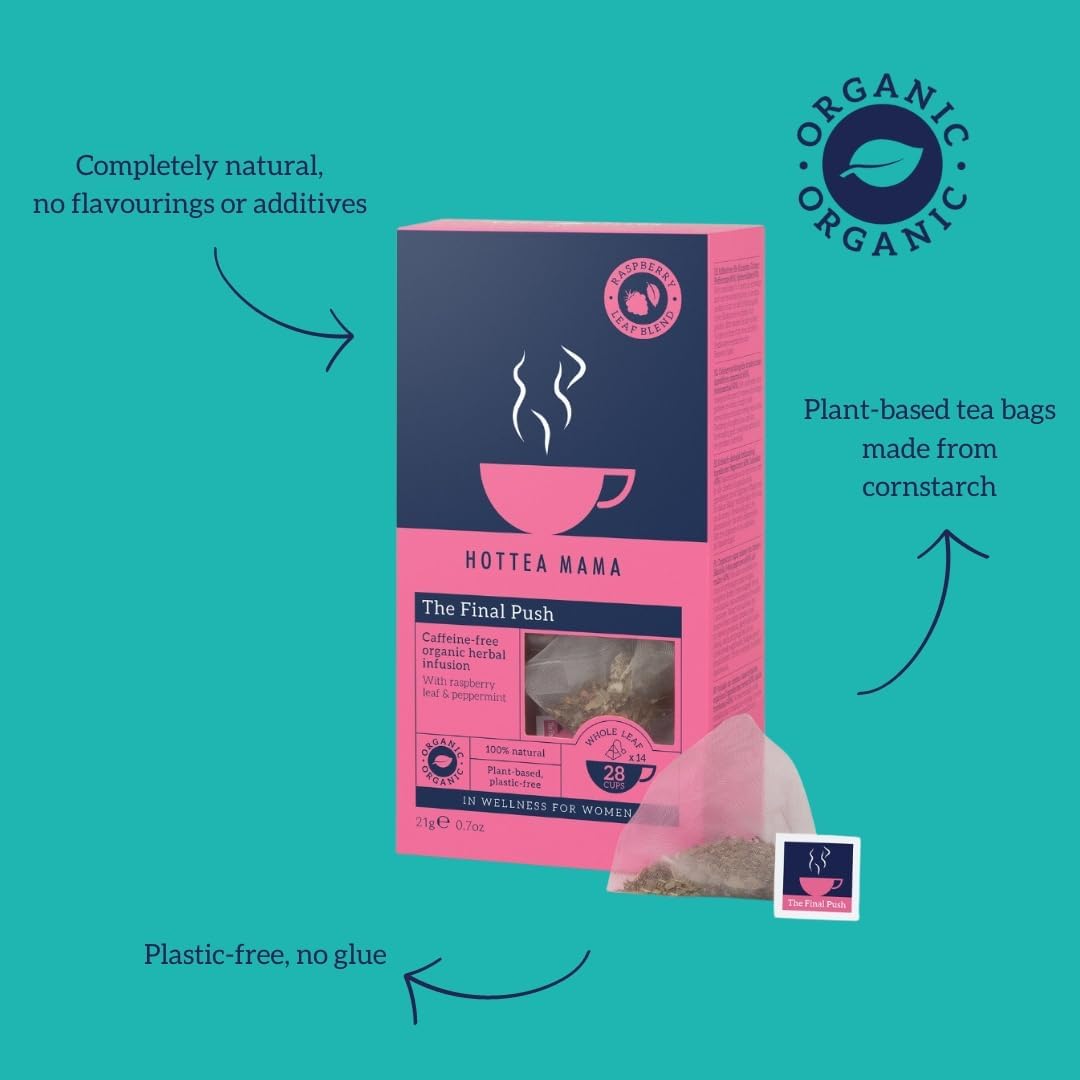 HotTea Mama The Final Push Raspberry Leaf Tea  21g 14 Biodegradable Plant Based Bags