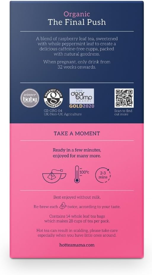 HotTea Mama The Final Push Raspberry Leaf Tea  21g 14 Biodegradable Plant Based Bags