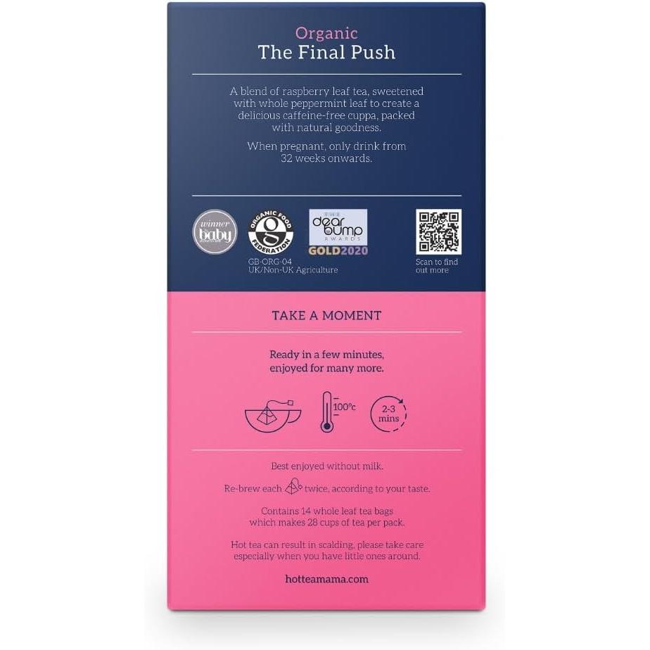 HotTea Mama The Final Push Raspberry Leaf Tea  21g 14 Biodegradable Plant Based Bags