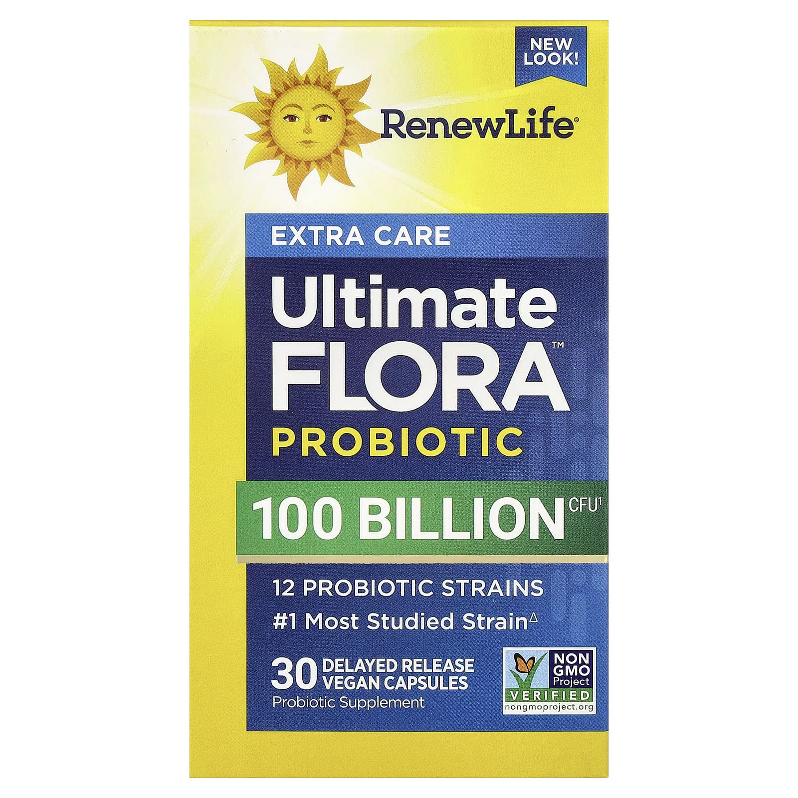 Renew Life Ultimate Flora Probiotic 100 Billion 12 strains 30 Vegetable Capsules