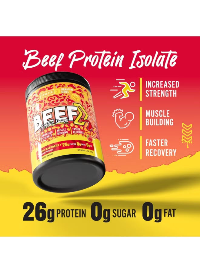 Sporter Beef Protein Isolate Raspberry Mango, Hydrolyzed Beef Protein Powder with Complete Amino Acid Profile & High Protein Content 540g