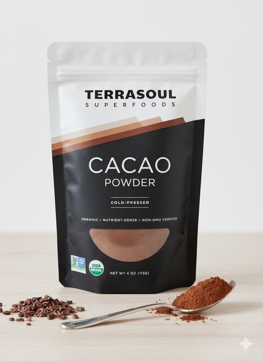 مسحوق الكاكاو العضوي من تيراسول سوبرفوودز  113غم
