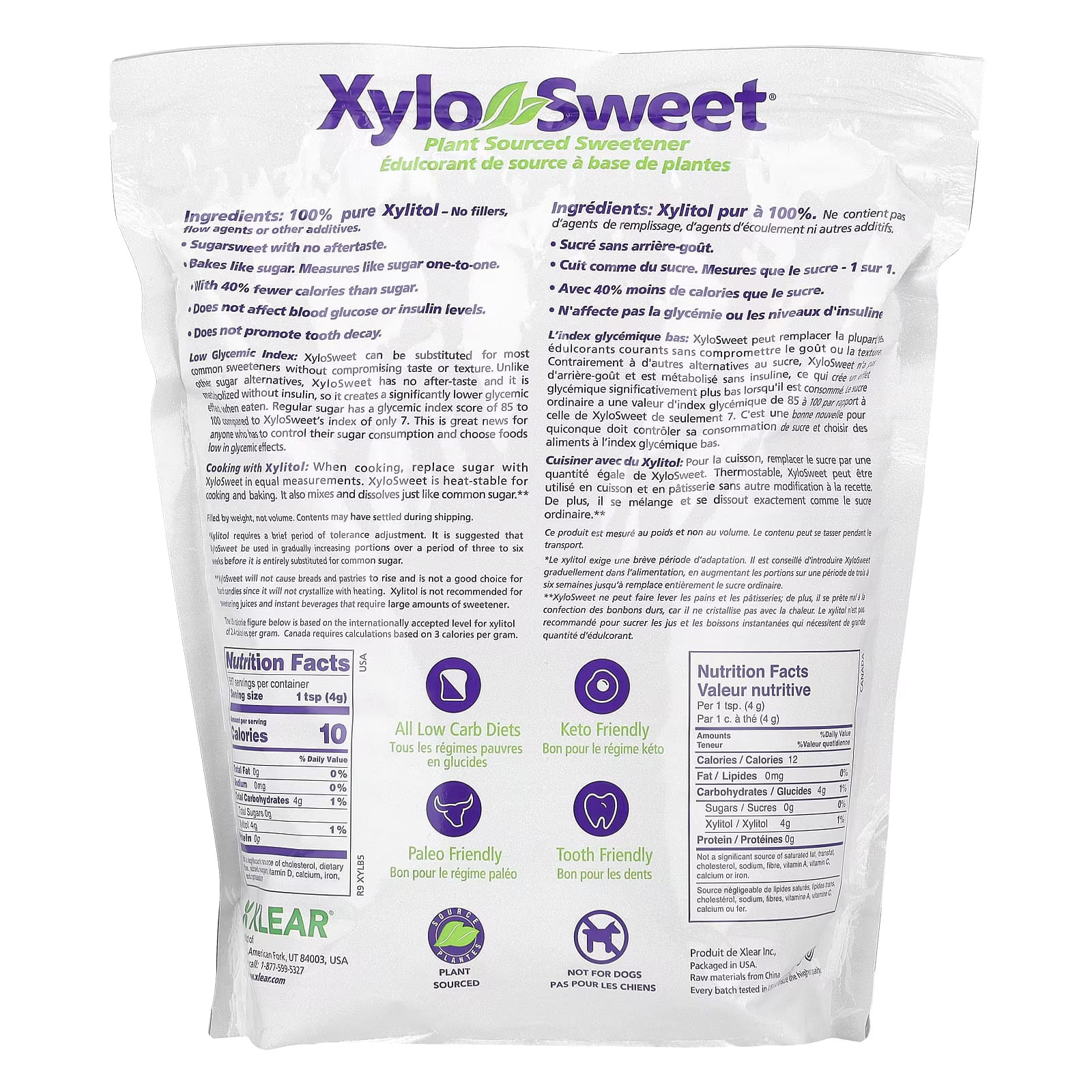 Xlear XyloSweet Non-GMO Xylitol Sweetener - Natural Sweetener Sugar Substitute KETO Friendly (2.27kg)