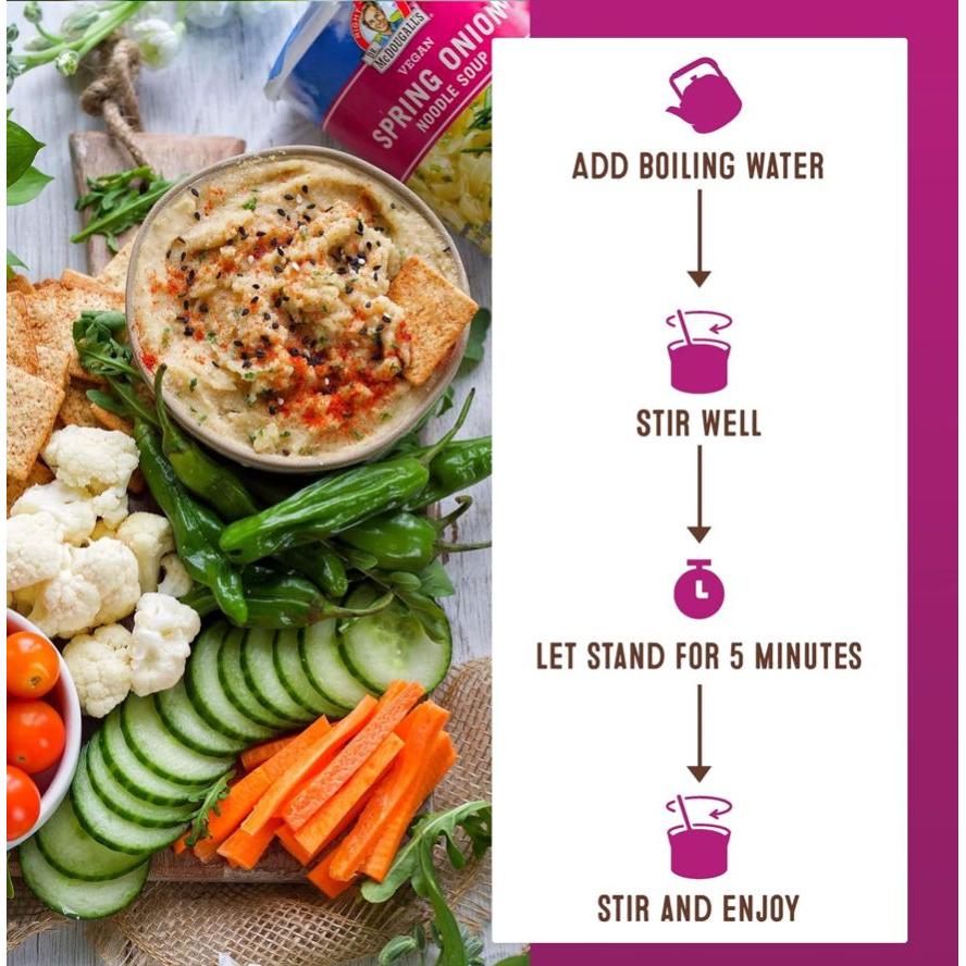 شوربة نودلز البصل الأخضر النباتية من دكتور ماكدوجال، كوب كبير ٥٣ غرام