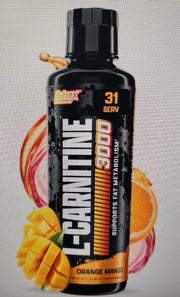 Nutrex Research L Carnitine 3000 - Clinically Dosed L-Carnitine Liquid for Energy, Metabolism & Muscle Recovery - Delicious Orange Mango Flavour - No Sugar, No Carbs, No Stimulants - 31 Servings