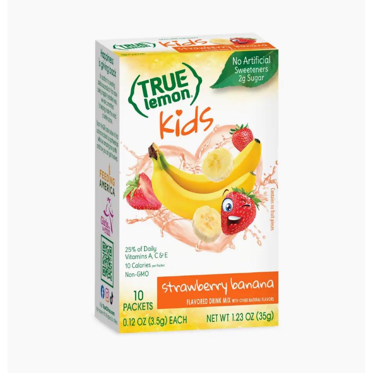True Lemon, Kids Drink Mix, Strawberry Banana, 10 Packets 3.5g Each