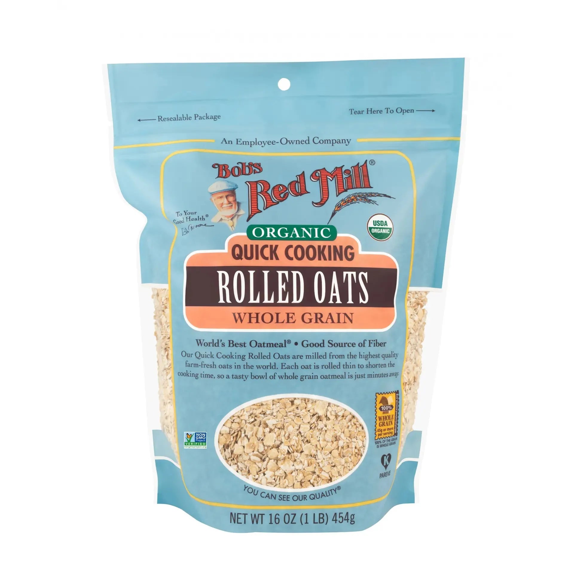 Bob's Red Mill Organic Quick Cooking Rolled Oats - 16 oz (454g)