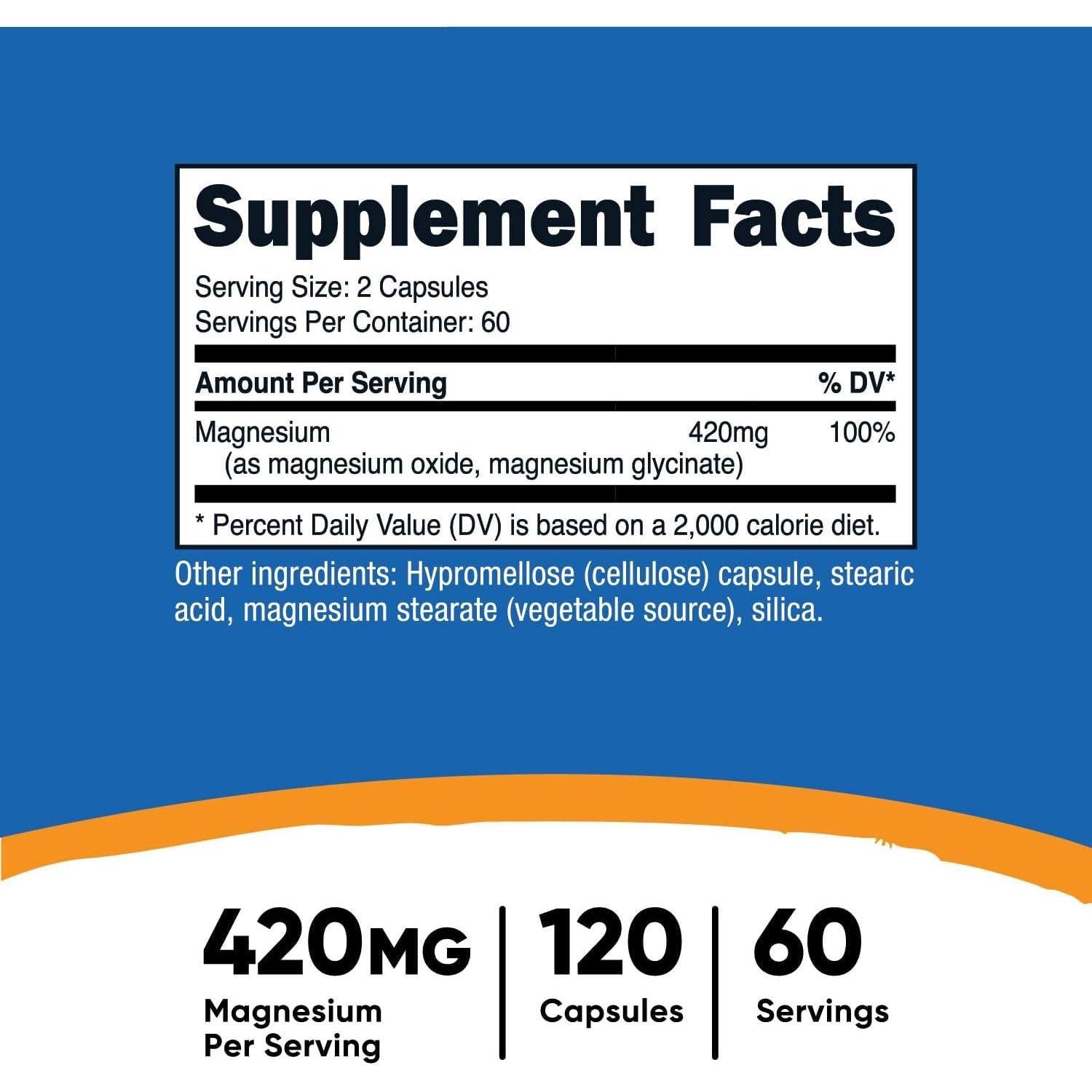Nutricost Magnesium+ Extra Strength 420mg 60caps