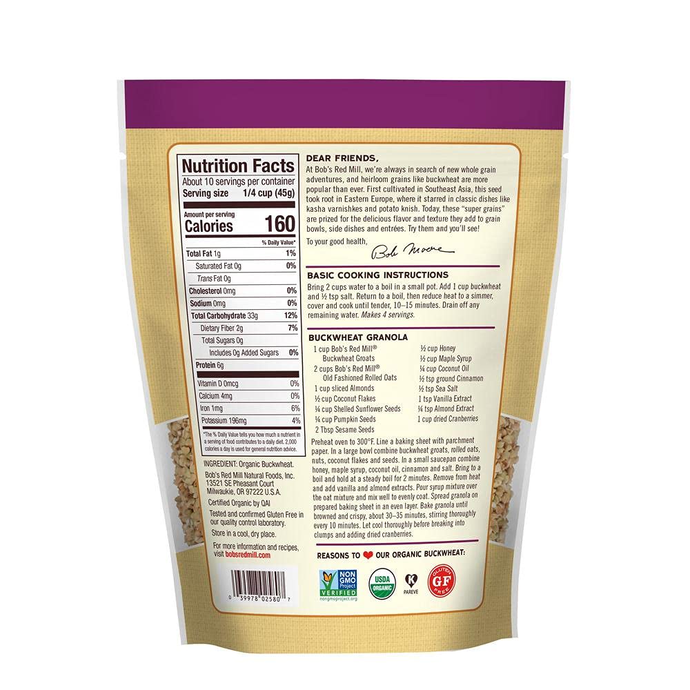 Bob's Red Mill Organic Whole Grain Buckwheat 454g