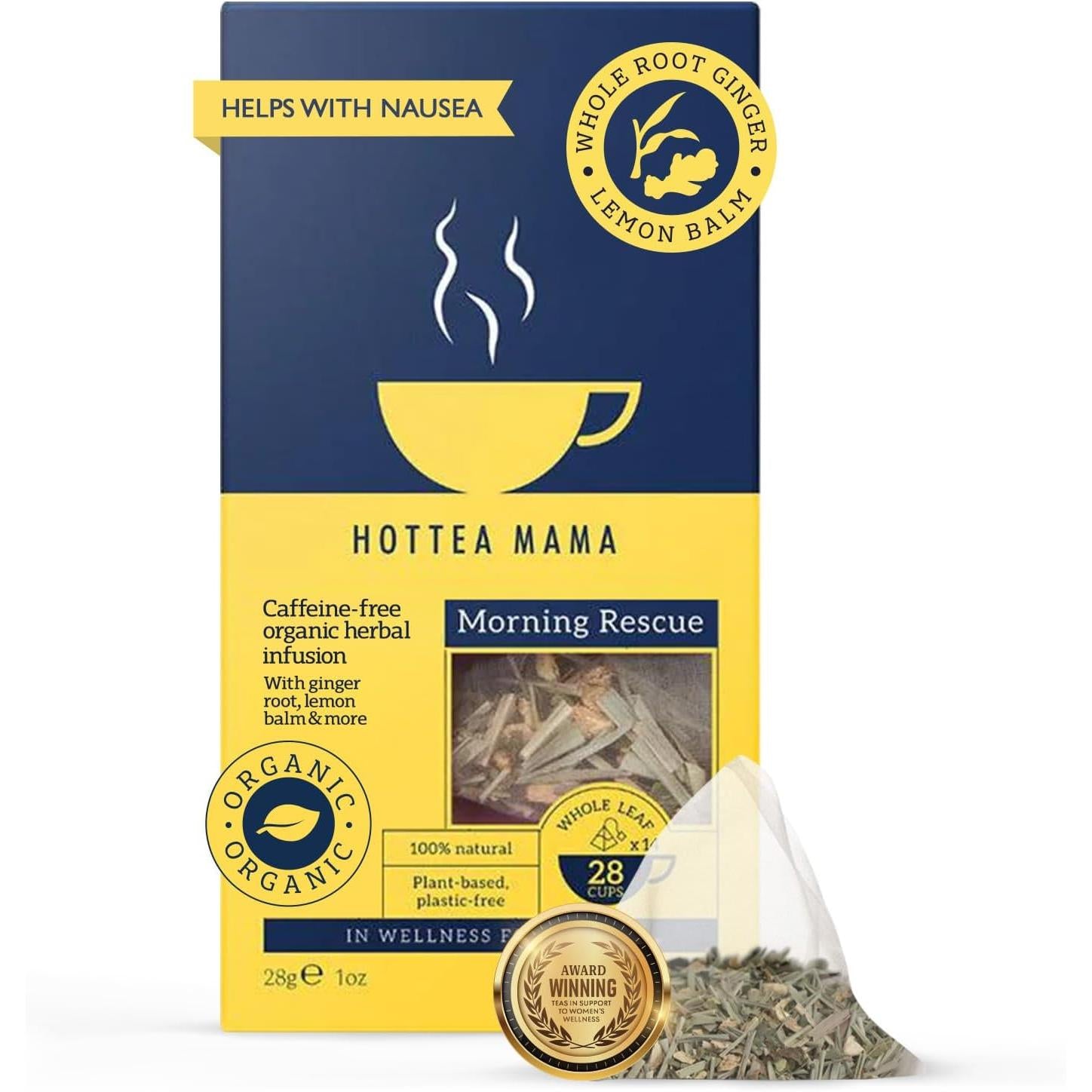 HotTea Mama Organic Morning Rescue Herbal Tea for Digestion 14 bags