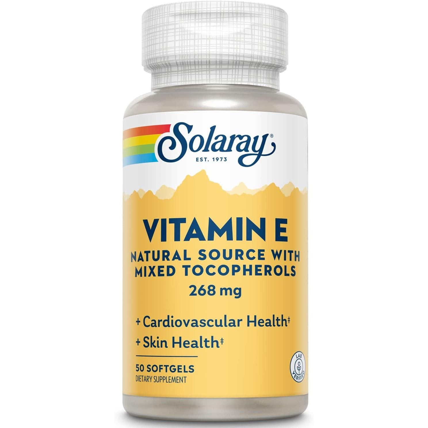 Solaray Vitamin E d-Alpha Tocopherol 268mg (400 IU) 50 Softgels