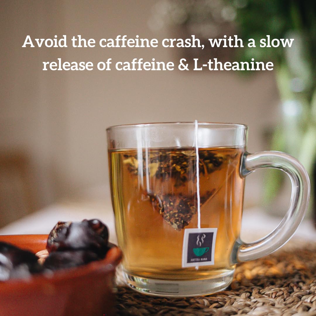 هوت تيا ماما هيد ستارت هيد ستارت شاي أبيض ومزيج أعشاب الورد كافيين بطيء الإطلاق إل-ثيانين 21 جم 14 كيس شاي قابل للتحلل