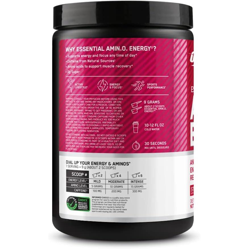 Optimum Nutrition Essential Amino Energy with Taurine, L-glutamine, and BCAAs Strawberry Lime 270g