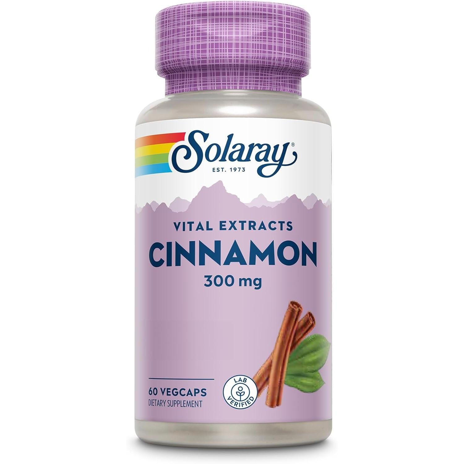 Solaray Cinnamon Extract 300mg  60 VegCaps