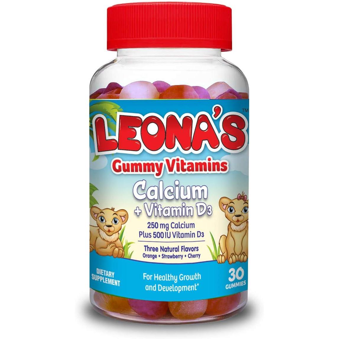 LEONA'S Kids Calcium/Vitamin D Gummies, 30 Count