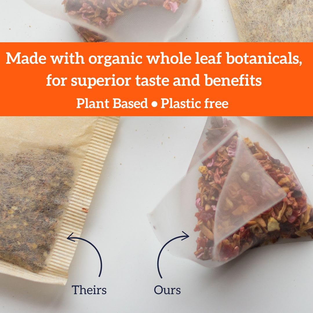 هوت تيا ماما استيقظ وتوهج مزيج فاكهة الكركديه العضوي 35 جرام 14 كيس شاي قابل للتحلل