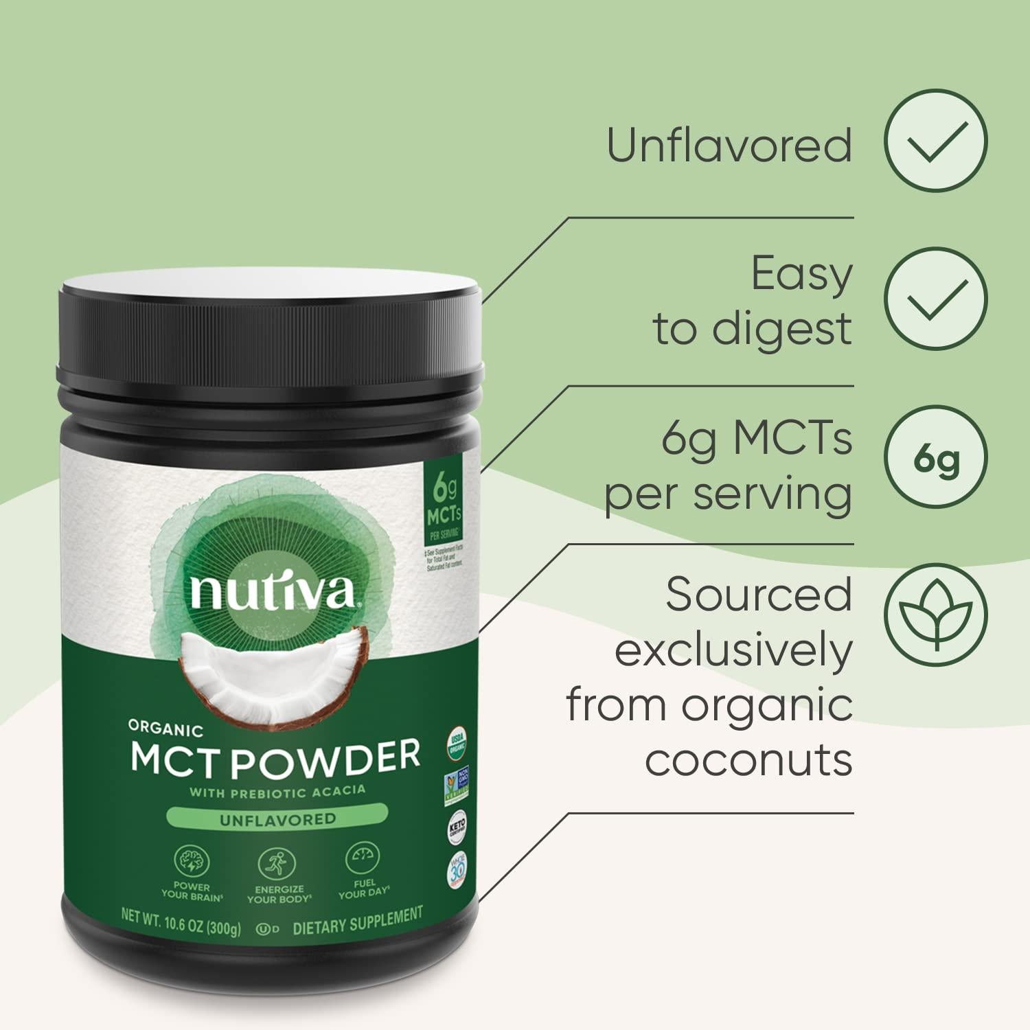 Nutiva Organic MCT Powder With Prebiotic Unflavored 300g
