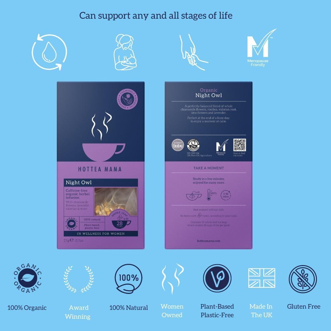 هوت تيا ماما شاي دعم النوم ليلاً 21 جرام 14 كيس نباتي قابل لتحلل