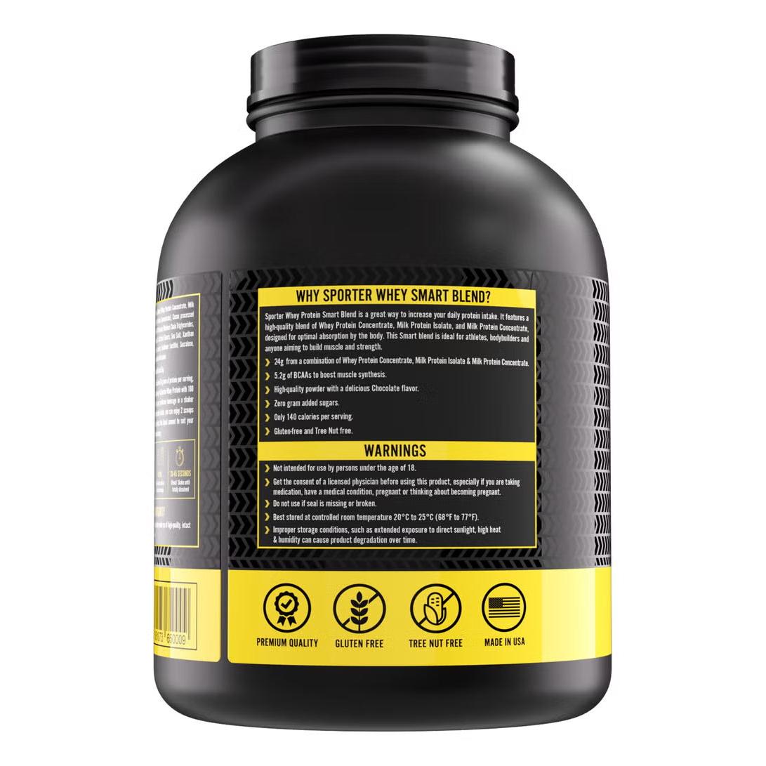 Sporter Whey Smart Blend Chocolate 24g Protein 5.2g BCAAs 1814g