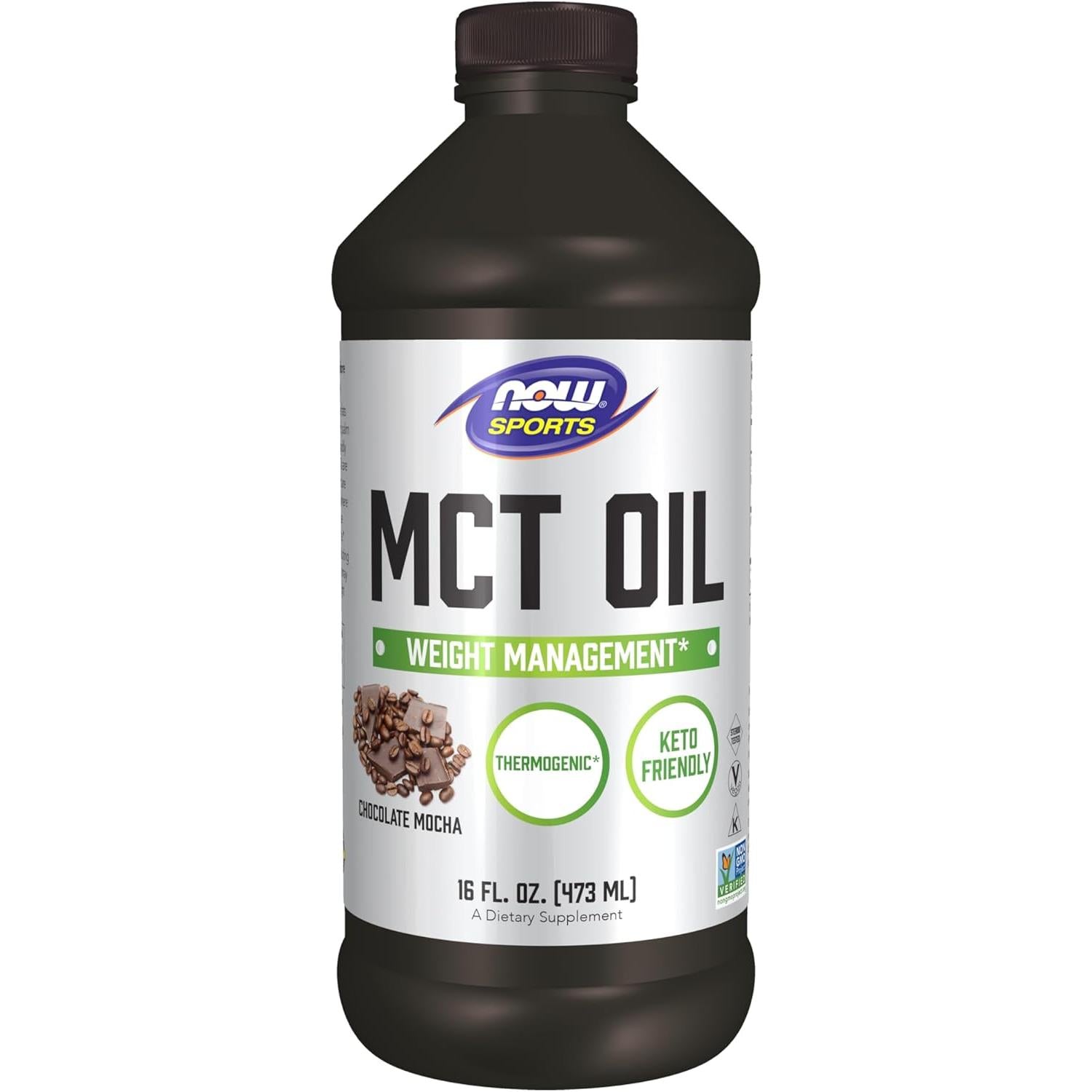 زيت MCT من ناو بنكهة الشوكولاتة والموكا 473 مل