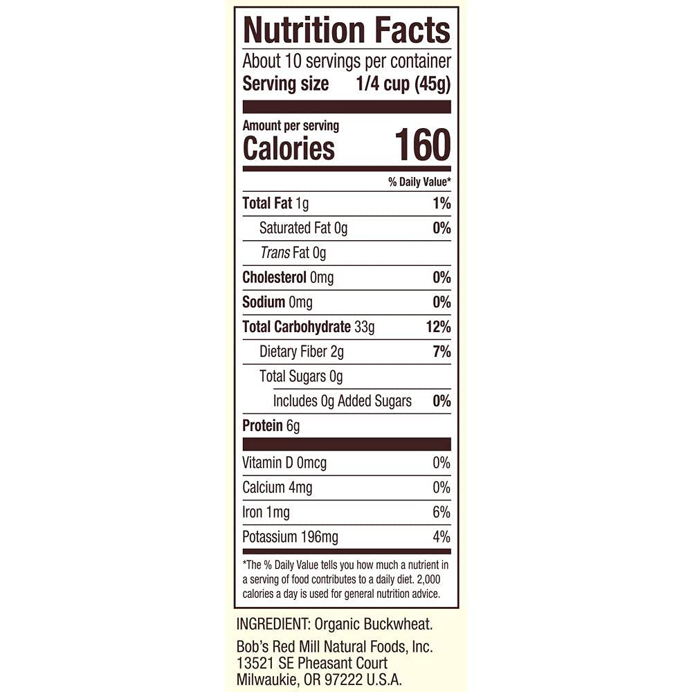 Bob's Red Mill Organic Whole Grain Buckwheat 454g