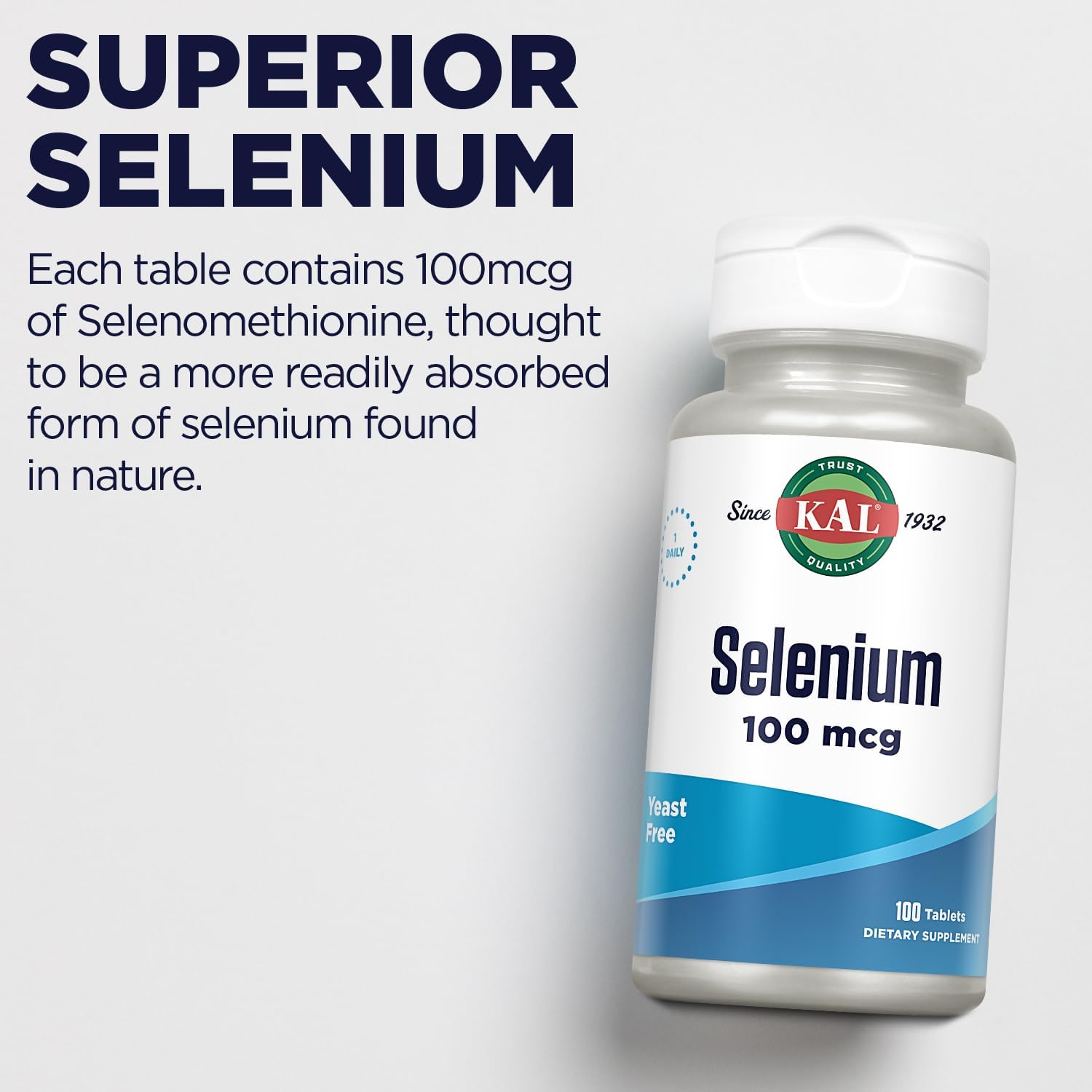 KAL 100 Mcg Selenium Yeast Free 100 Tablets