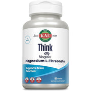 KAL Think Magnesium L-Threonate 2000 mg Vegan Gluten Free & Non-GMO 60 Tablets