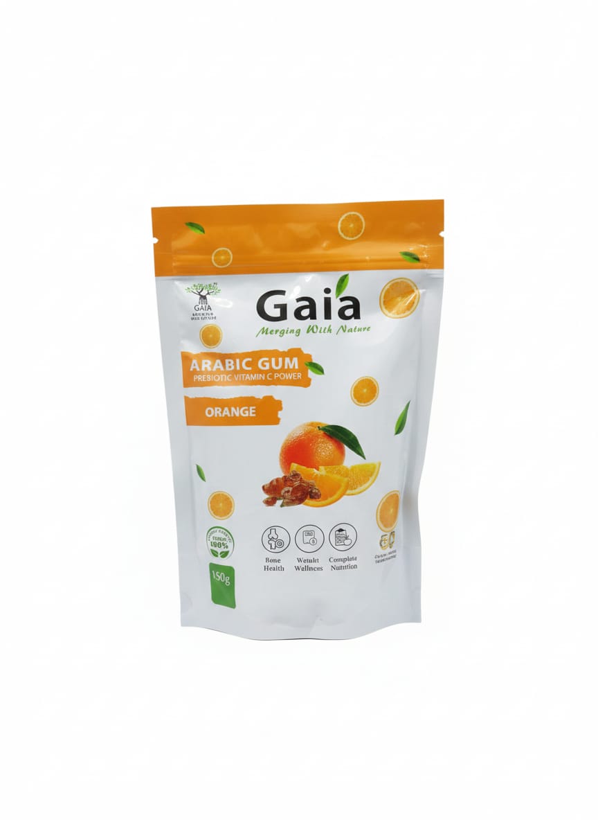 Gaia Merging With Nature – Arabic Gum: Prebiotic Vitamin C Power (Orange Flavor)150G