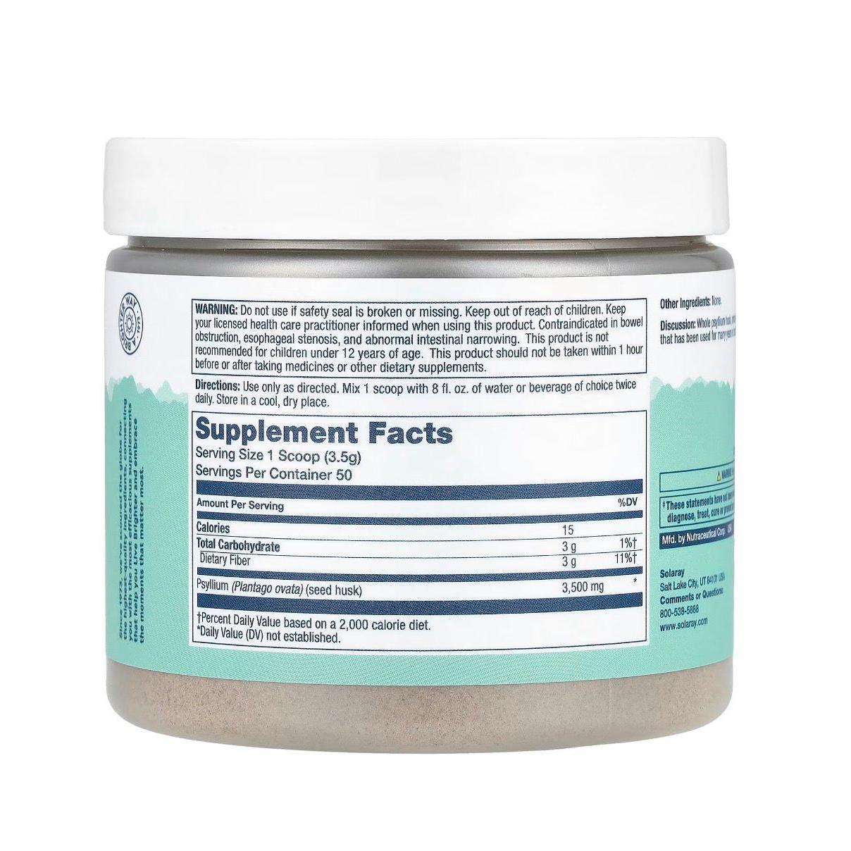 Solaray Psyllium Husk Fiber Powder 175g 50 Servings